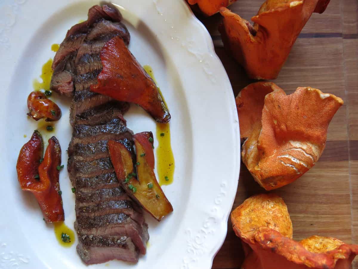 lobster mushroom recipe with venison strip steak