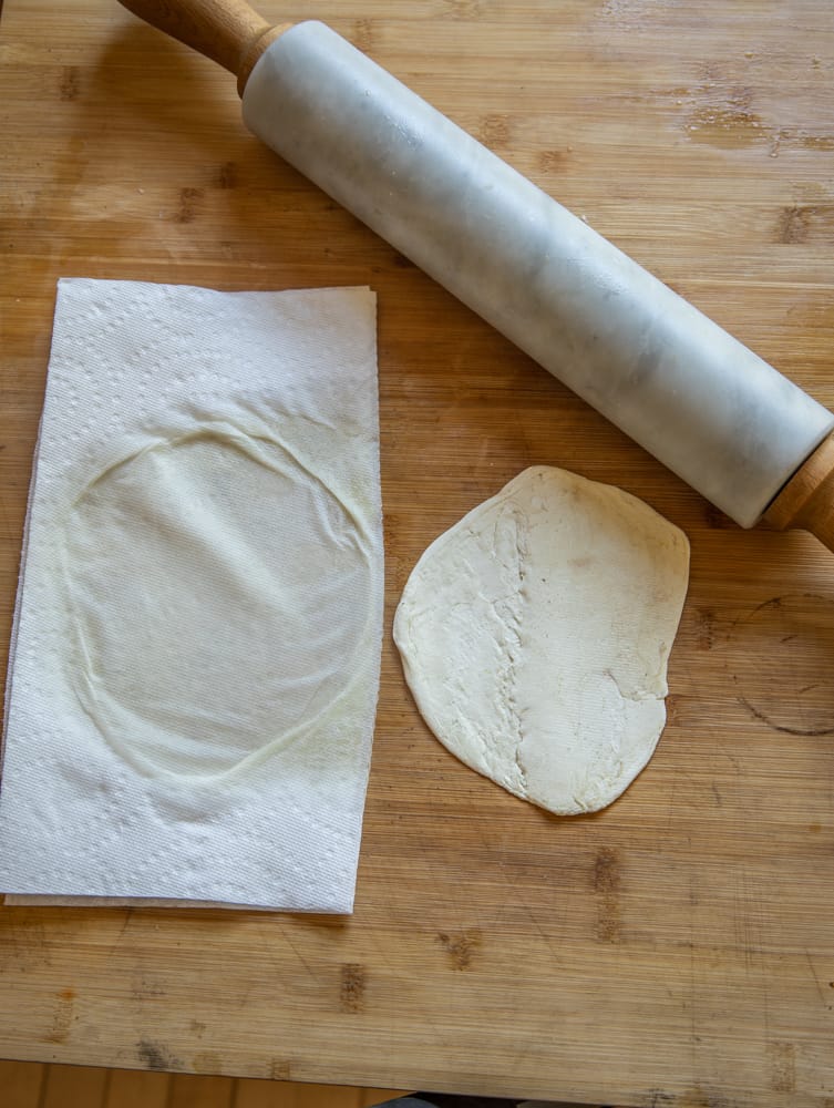 Flattening puffball mushrooms