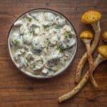 Honey mushrooms in sour cream sauce_-5