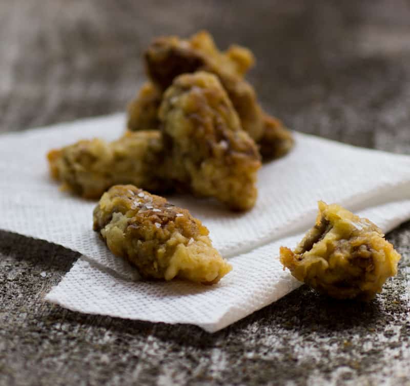 fried morels, breaded morels, 