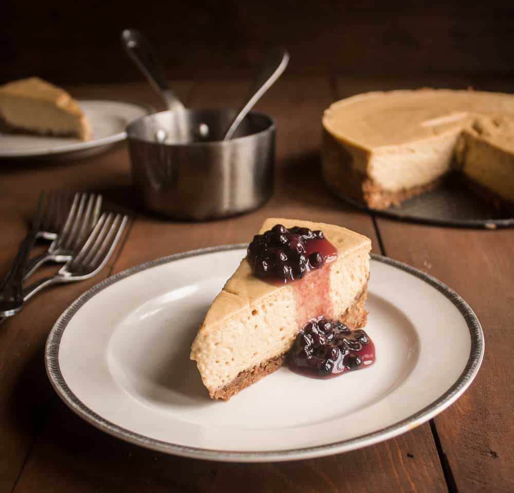 Paw paw cheesecake recipe with wild blueberry sauce