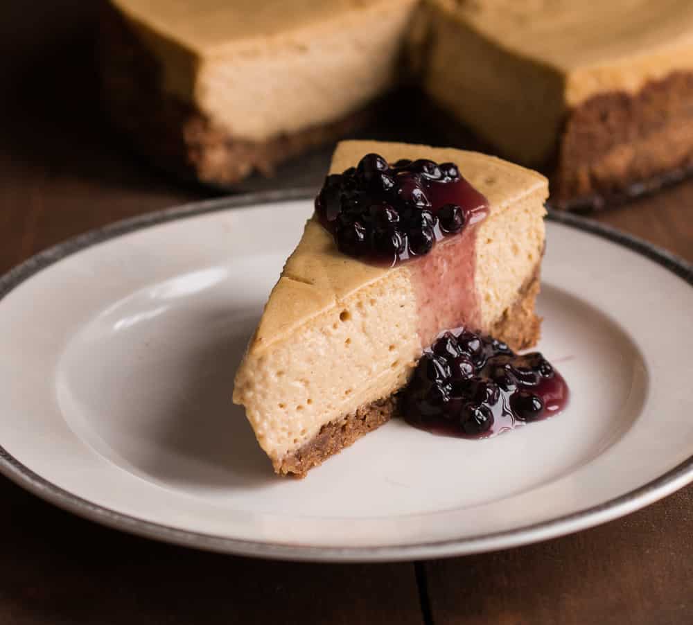 Paw paw cheesecake recipe with wild blueberry sauce