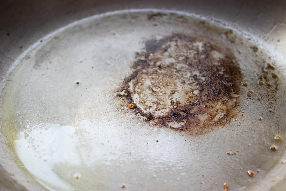 fond left in a pan from searing a steak