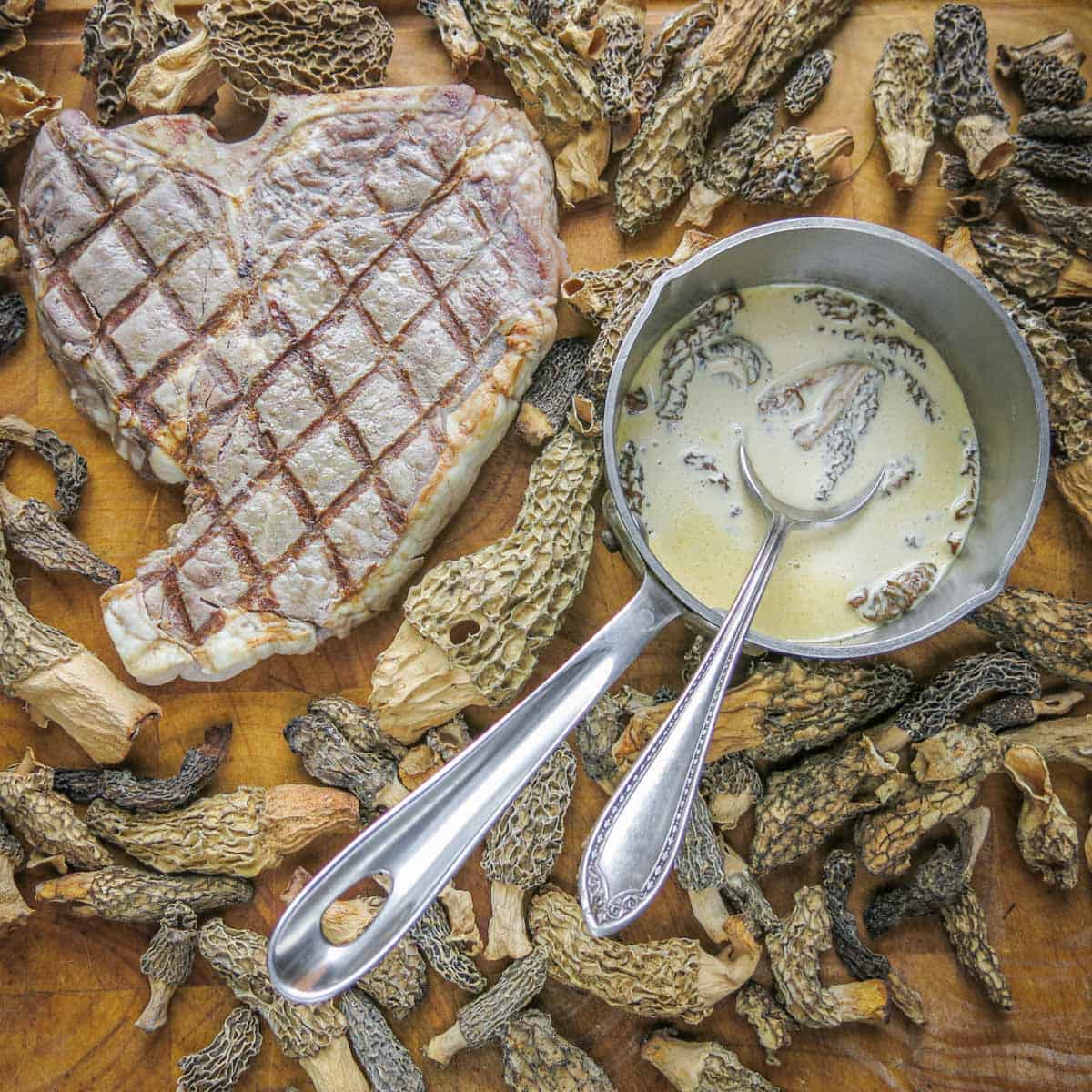 basic steak and morel sauce