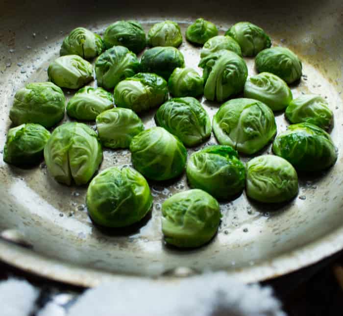 Brussels sprout with pickled hen of the woods mushrooms