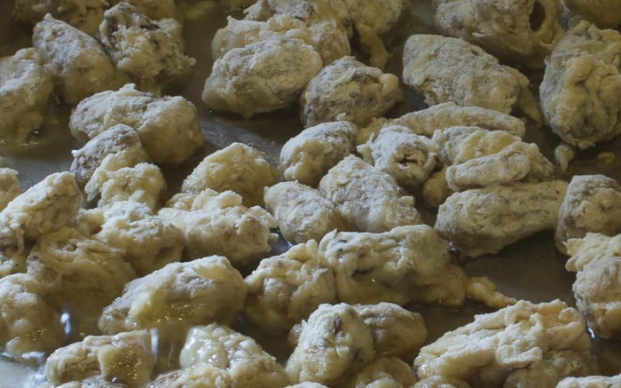 breaded morels