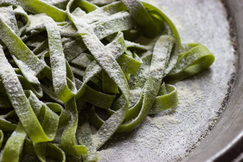 Milkweed bud fettuccine