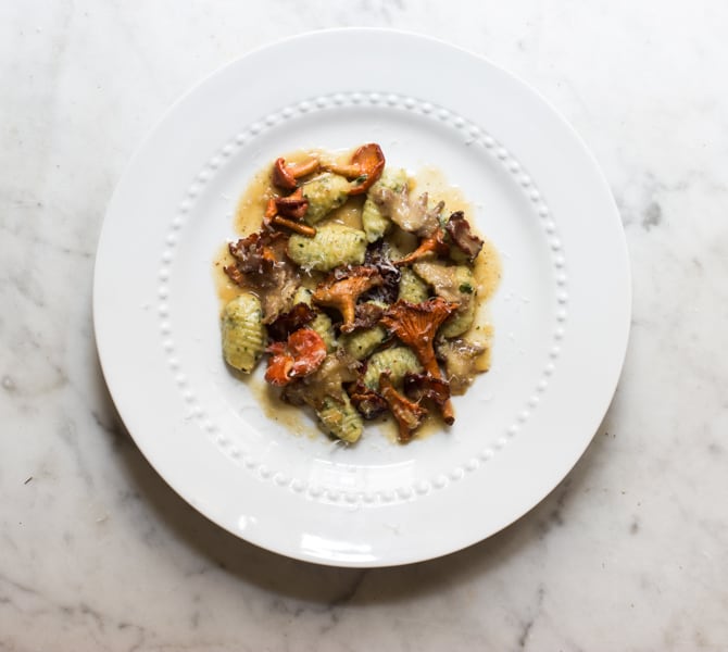 Herb gnocchi with red chanterelles and cockscombs-4