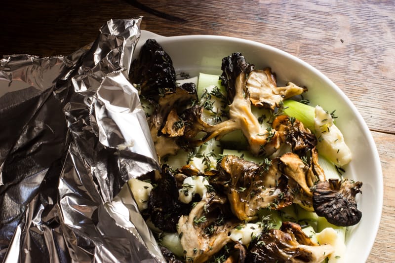 hen of the woods recipe with leeks