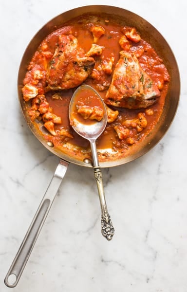 swordfish with lobster mushroom stuffing and tomato bergamot sauce 