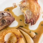 partridge with pears and ramp glace recipe