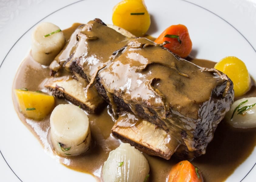 Shortribs braised with boletes and dark beer. 