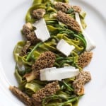 Hop Leaf Fettucine With Morels And Hop Shoots_