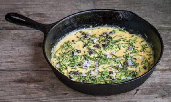 Hop shoot frittata recipe