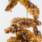 Fried chicken wings with black truffle honey