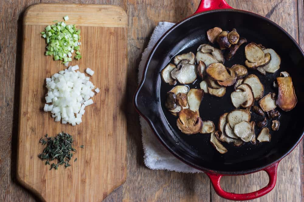 Fresh porcini julienne