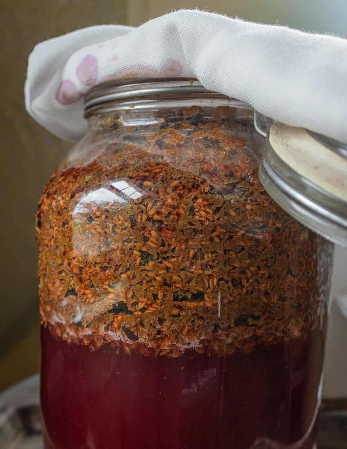 Homemade elderberry vinegar.