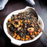 Wild rice with rowan berries, crab apples and bacon_