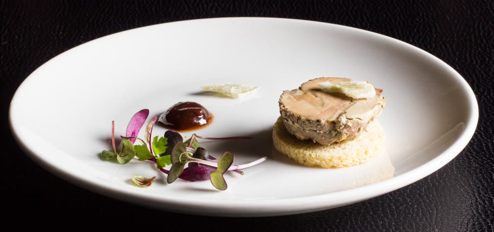 Foie Gras Torchon with Crab Apple Butter and Angelica Two Ways