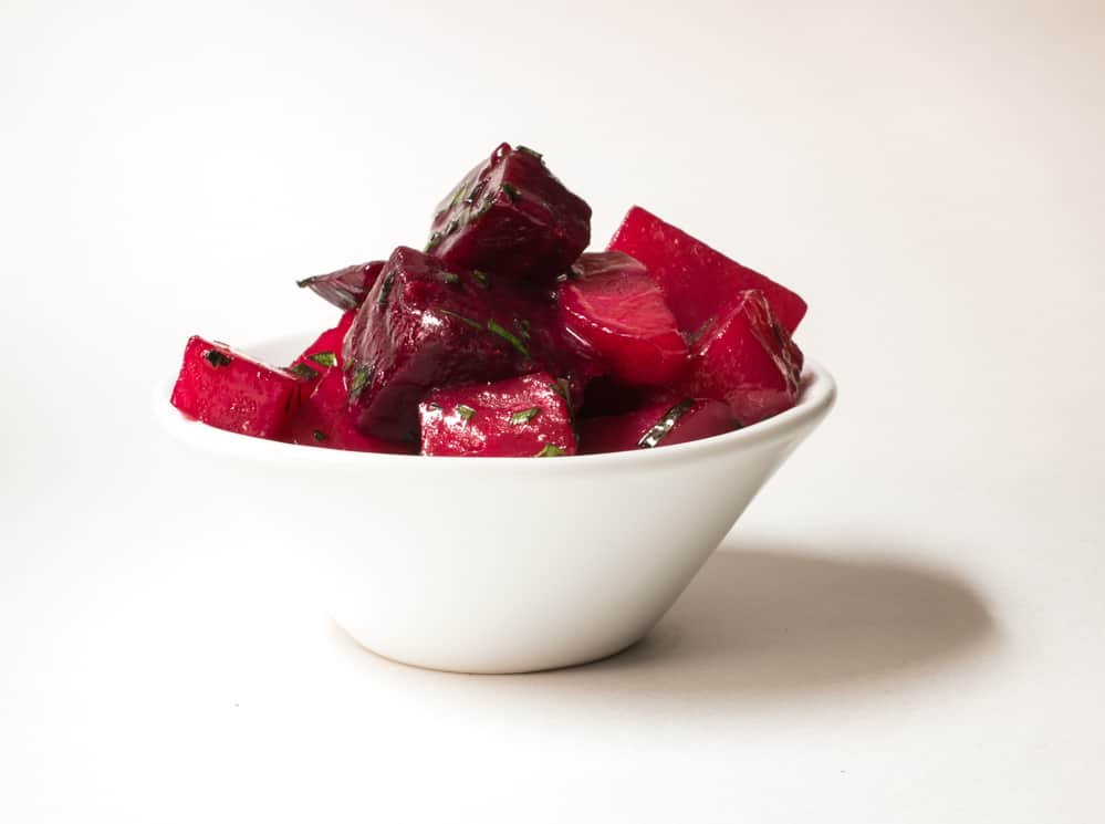 beets glazed with chokecherry vinegar