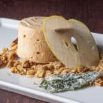 frozen crab apple mousse with black walnut streusel