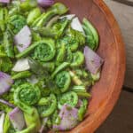 Fiddlehead, Asparagus Salad with Spruce Tips, Lavender Radish and Fresh Herbs