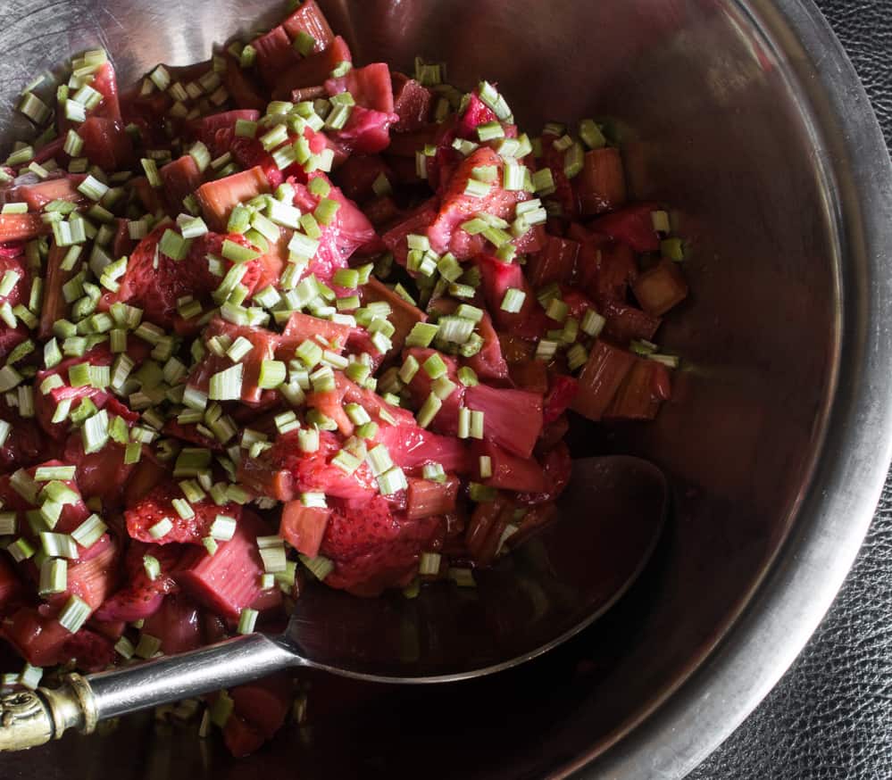 Strawberry-Rhubarb Crisp with Angelica