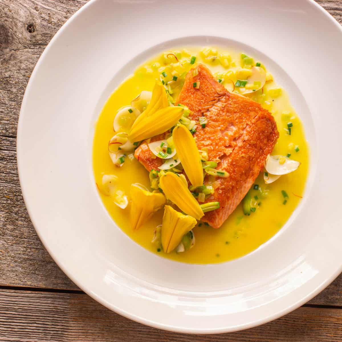 Salmon With Six Lilies and Saffron