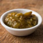 Green tomato-cow parsnip seed salsa verde