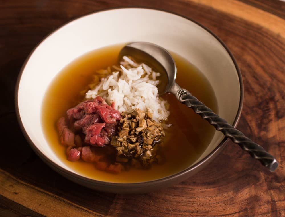 Lamb Consomme With Pine Porcini and Rice