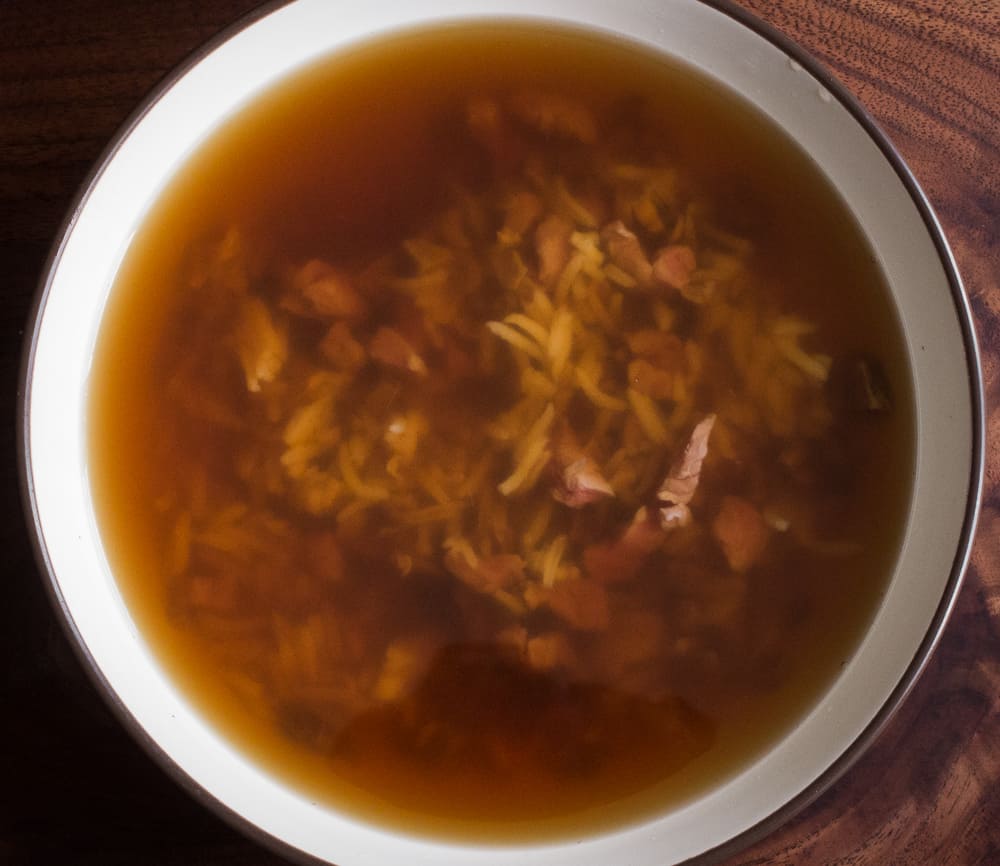 Lamb Consomme With Pine Porcini and Rice