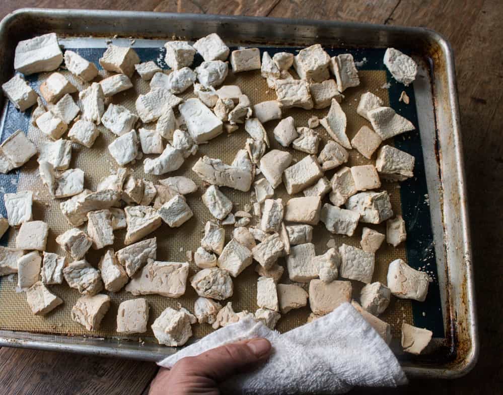 A recipe for puffball mushroom hummus