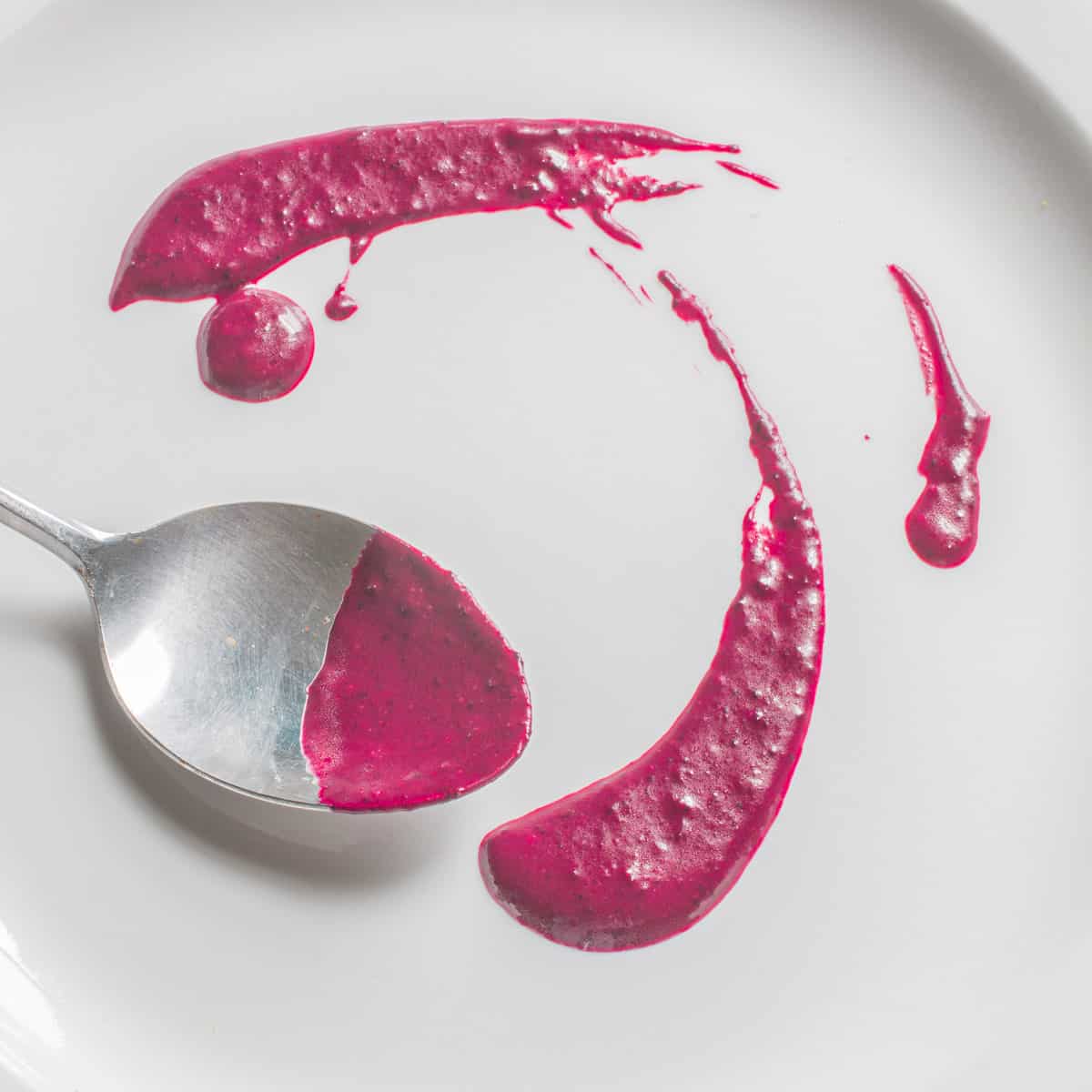 Chokeberry or Aronia Berry Vinaigrette on a plate. 