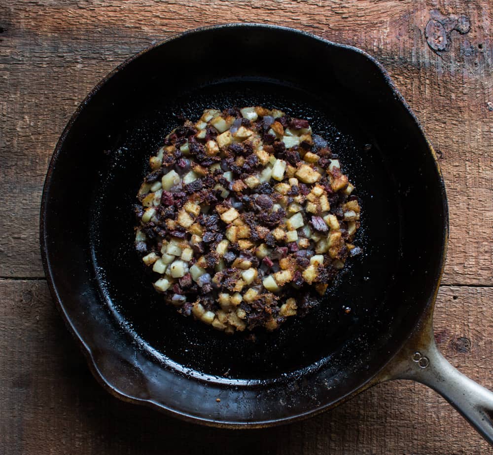 Corned Venison Heart Hash