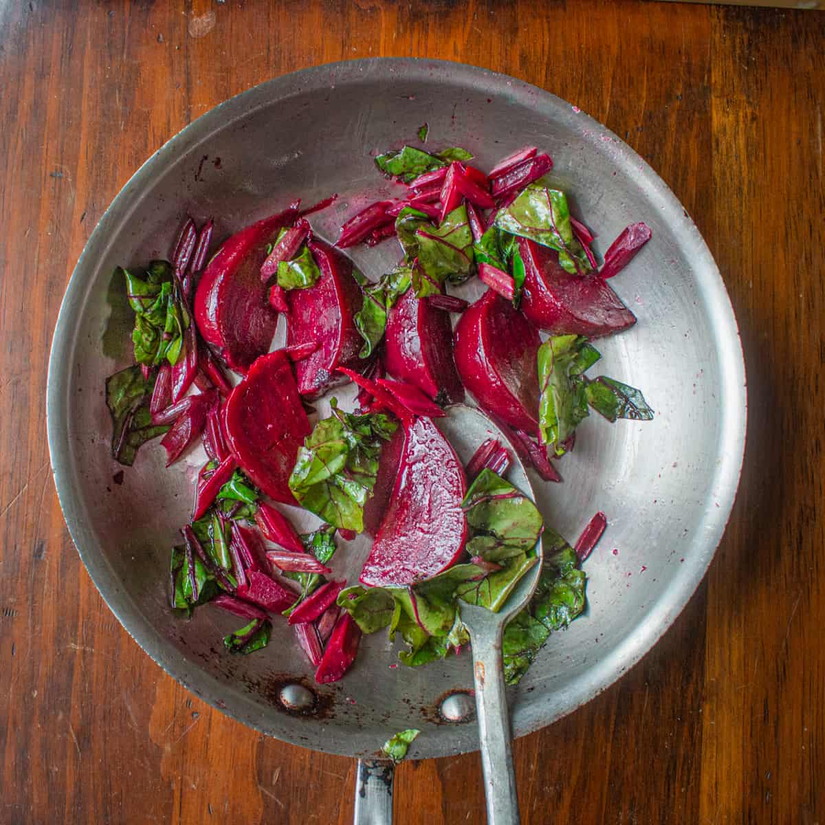 Roasted Beets, Their Leaves and Stems