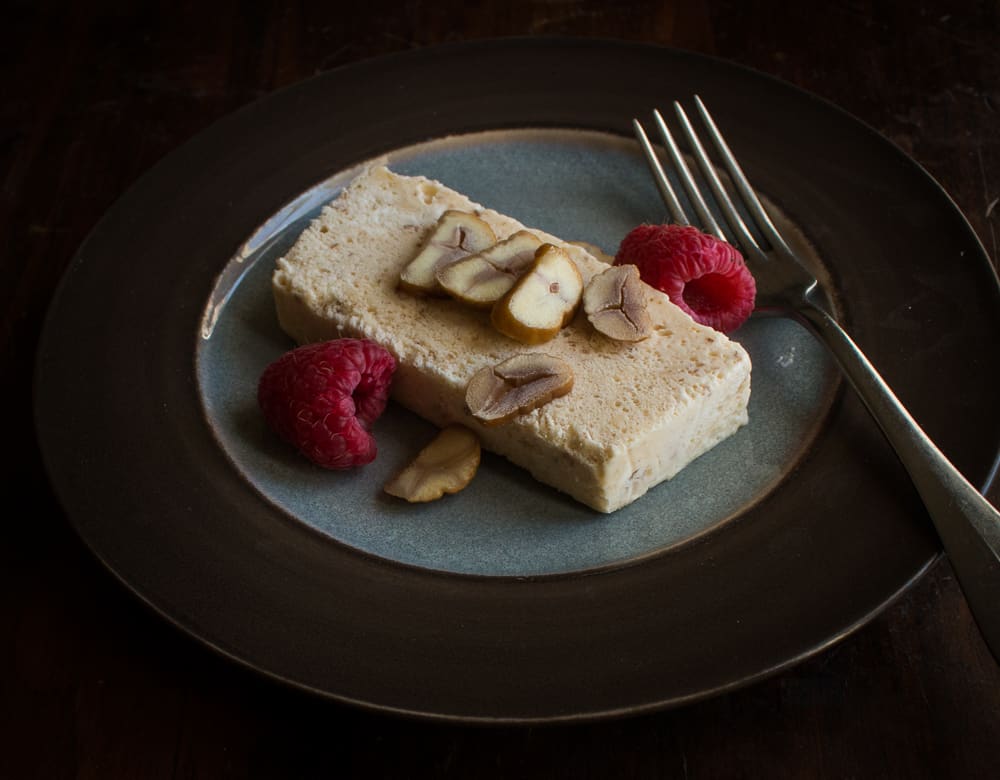 Candy cap mushroom semifreddo_