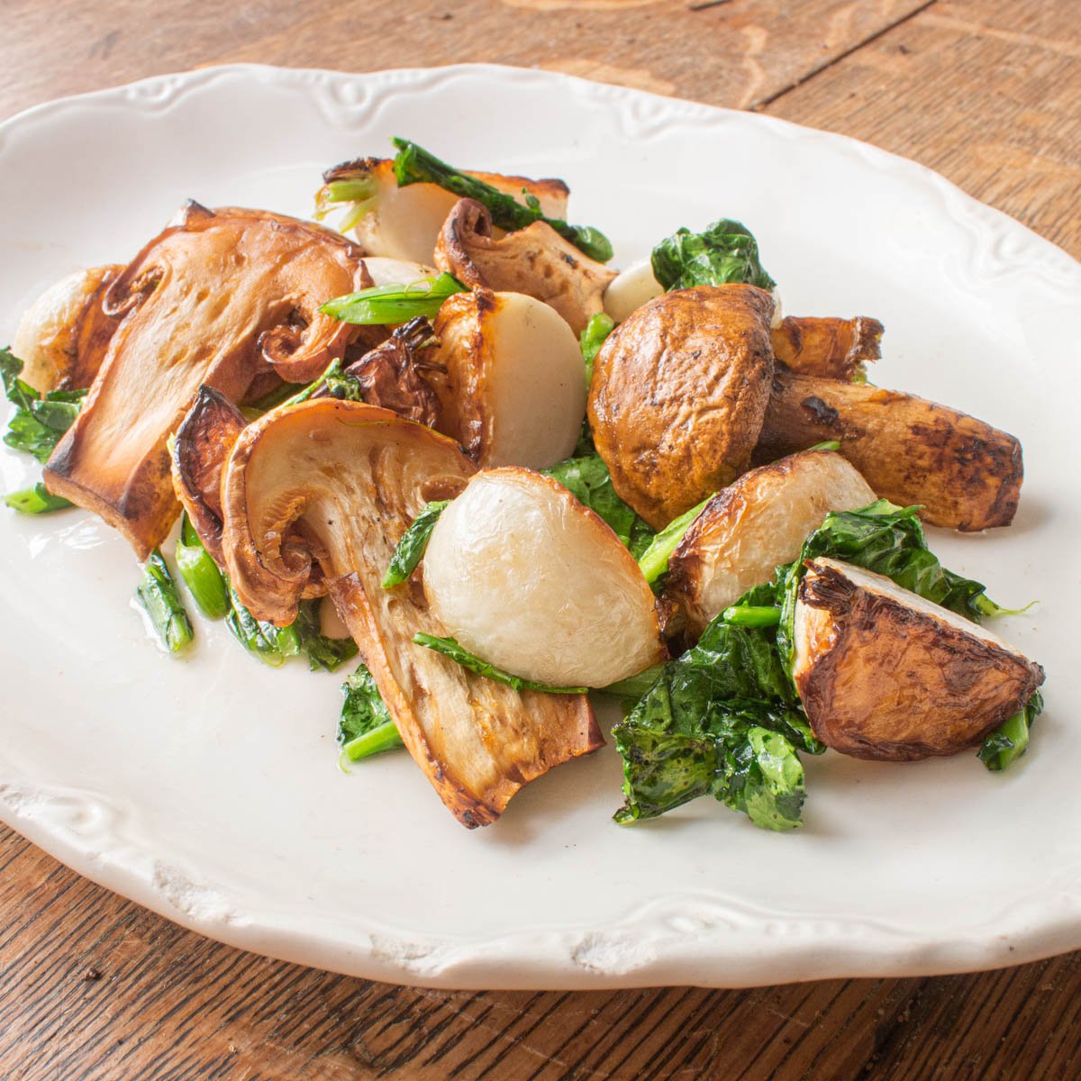 Matsutake Mushrooms with Hakurei Turnips