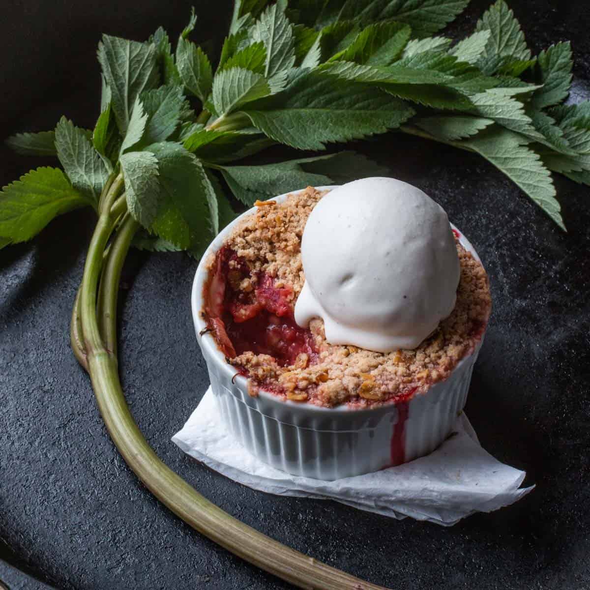 rhubarb crisp with angelica