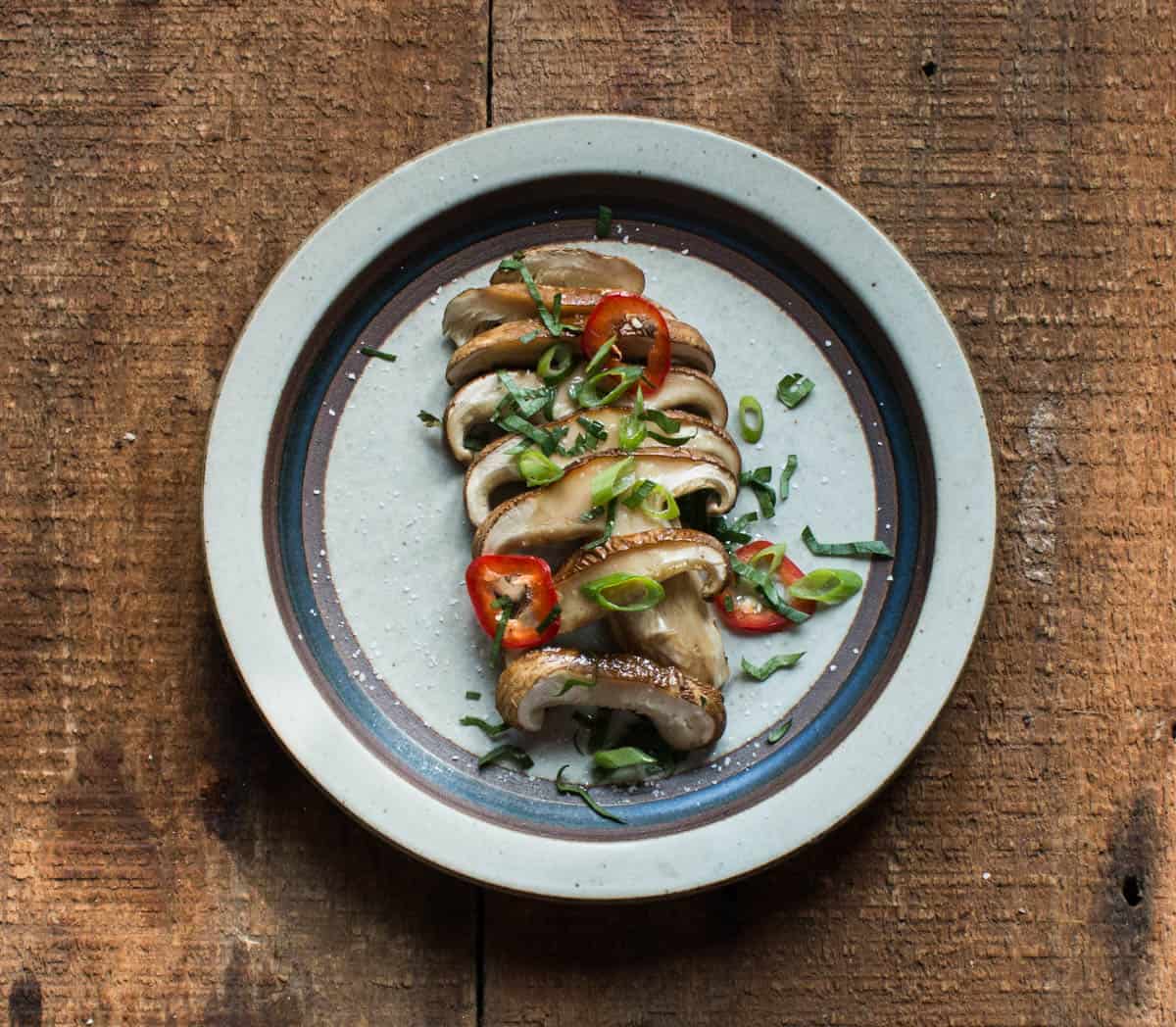 Minnesota matsutake mushrooms baked in parchment