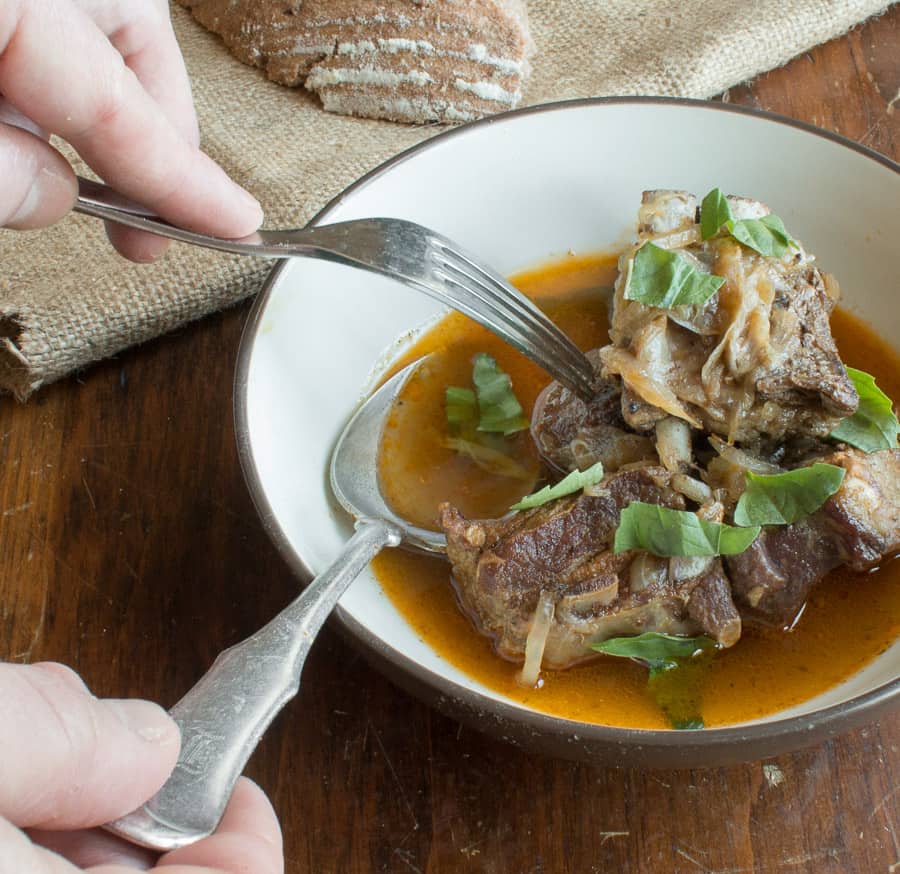 Traditional bone in goat pepper soup