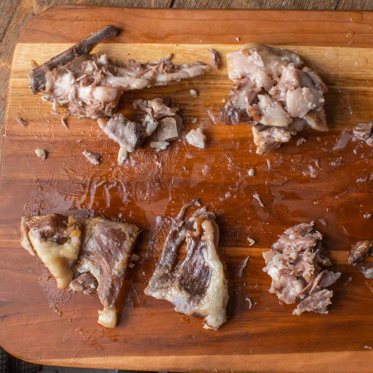 removing meat from lamb breast bones