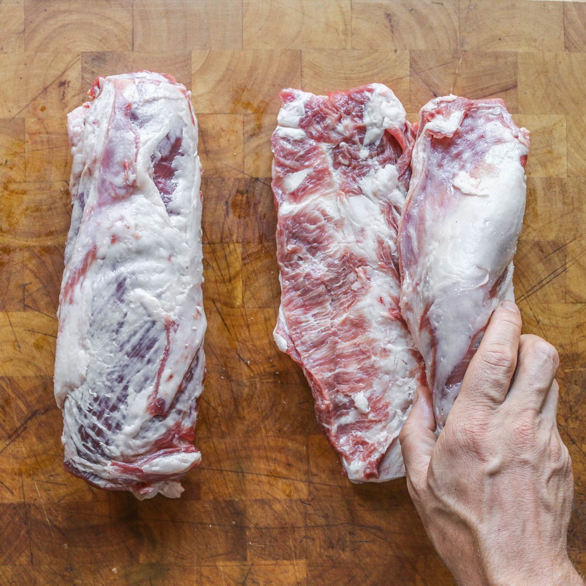 Lamb breast brought to room temperature before removing meat
