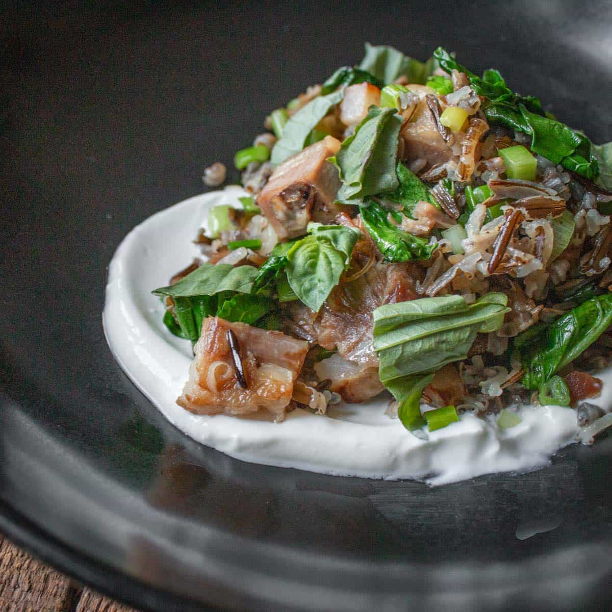 Lamb breast wild rice bowl with turnips (3)