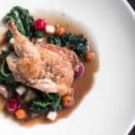Quail with rowanberries and chestnuts