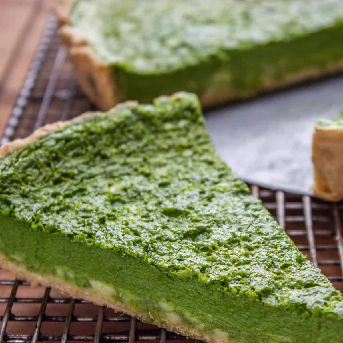 Parmesan spinach tart cut 