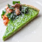 Parmesan spinach tart with mushrooms