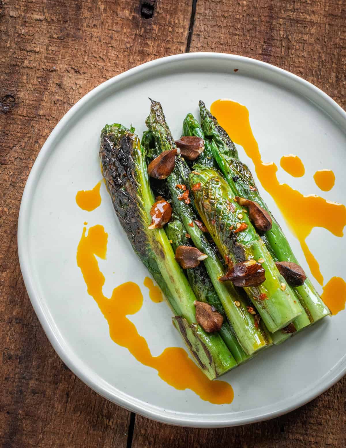 Marinated hosta shoots salad 