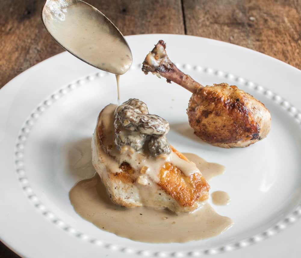 Jacques Pepin's Chicken and Morels Mushroom Sauce Recipe