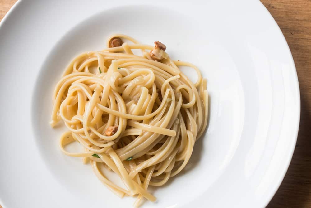 Linguine with Manila Clam Sauce and Chanterelle Mushrooms