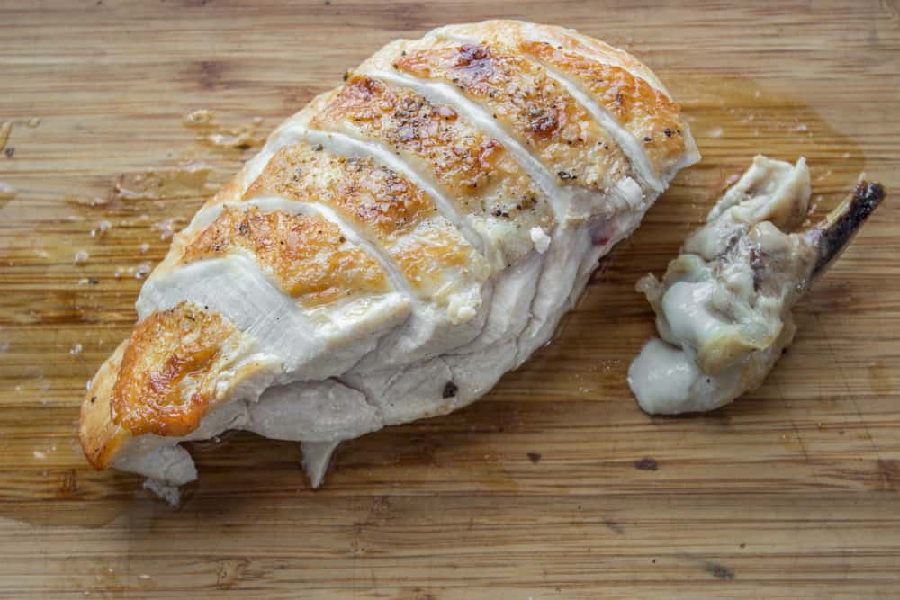 sliced chicken on a plate 